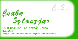csaba szloszjar business card